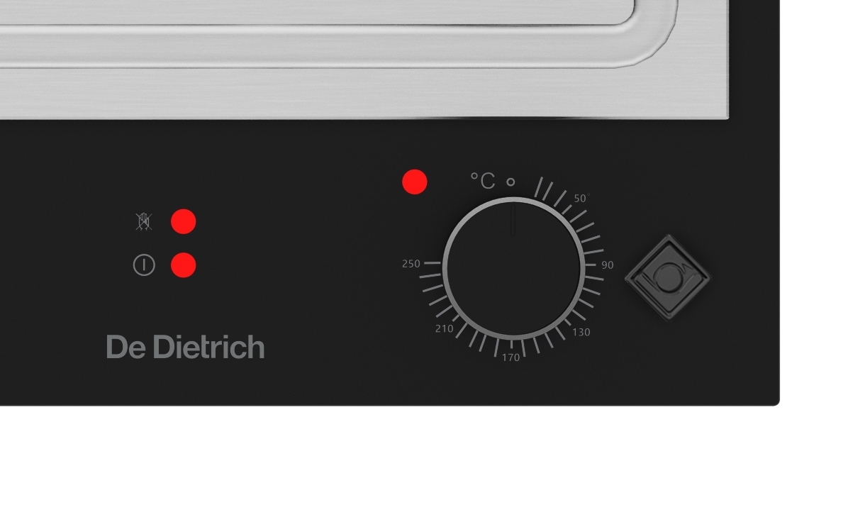 Plynulé ovládání otočným voličem desky TEPPAN YAKI De Dietrich DPE4400X
